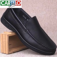 KY/🏅Cartelo Crocodile（CARTELO）Top Layer Cowhide Men's Shoes Slip-on Casual Shoes Four Seasons Soft Bottom Gommino Genuin