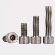 TA2 Titanium Internal Hexagonal Screw Cylindrical Head Bolt Cup Head Full Tooth Screw M8 M10