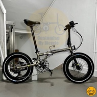 Fnhon Gust 20” • Shimano 11 Gears 105 Hubsmith Schwalbe Foldable Foldie Bike Bicycle 406 Titanium Gold Dahon Tern Crius