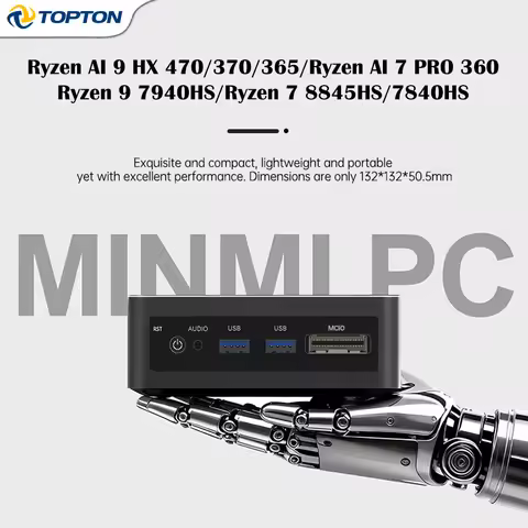 AMD Ryzen AI 7 PRO 360 AI 9 HX 470 370 R7 8845HS 7840HS Mini PC Dual LAN 2xDDR5 PCIe4.0 Windows 11 P