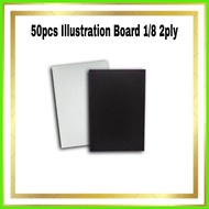☏ 50pcs 1/8 Illustration Board 2Ply
