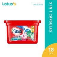 Breeze 3 In 1 Capsule Detergent Fresh Eucalyptus (18's)