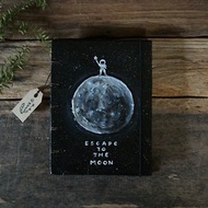 Astronaut on the moon. notebook handmadenotebook diaryhandmade wood 筆記本