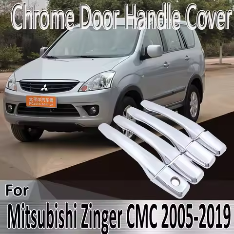 For Mitsubishi Zinger CMC 2005~2019 Styling Stickers Decoration Chrome Door Handle Cover paint Refit