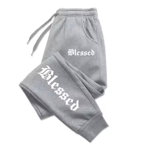 Letter of Blessing printed men's and women's activewear leggings Sportswear drawstring Y2K pants swe