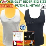 Kaos Singlet Pria Big Size Jumbo Rider Putih 3Xl-4Xl-5Xl