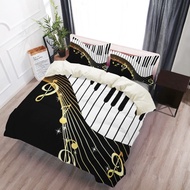 Soft Comforter Winter Bedding Set Piano Notes 3D Pattern Duvet Cover Pillow Shams Bedding Cover Double Single 3 PCS Bed Set