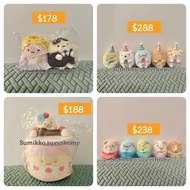 <<清貨>> 角落生物 手玉公仔 十週年珍珠蛋糕 珍珠夫妻 生日帽 生日蛋糕 七週年唱K 舞台