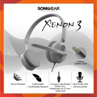 SONICGEAR XENON 3 SERIES STEREO WIRED HEADPHONE WITH MICROPHONE | PORTABLE LIGHT WEIGHT olume &amp; mic mute control/ Stereo