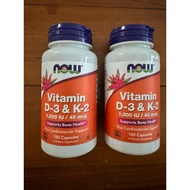 Now Foods Vitamin D3 & K2 1000 IU 120 Capsules