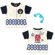 日本 ZOOLAND - 接觸涼感 夏日祭典網眼短袖上衣-團扇-海軍藍