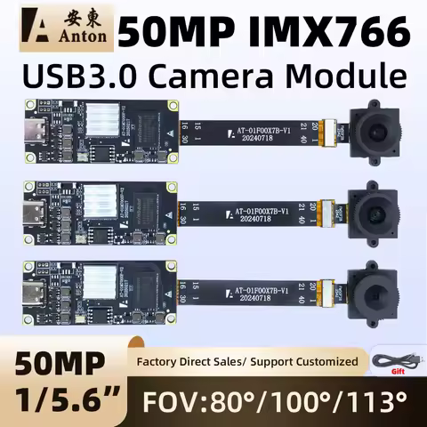 8160x6120 50MP HD 1/1.56-Inch IMX766 USB3.0 Camera Module CMOS FF 113/100/82 Degree MJPEG, YUY2, Plu