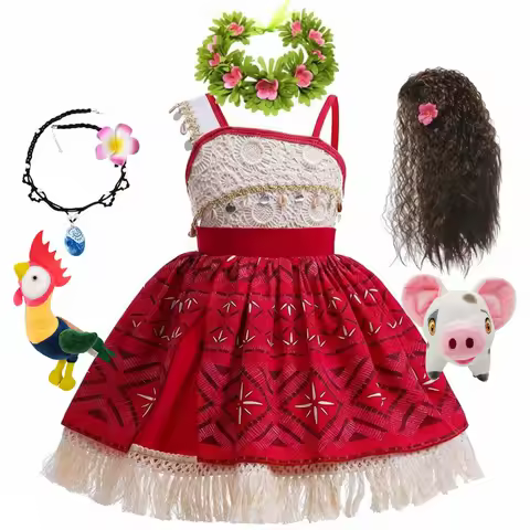 New Movie Moano 2 Ocean Adventure Girls Costume Dress Vaiana Princess Kid Halloween Cosplay Disguise