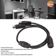 INTOO 5Pin Din Female to 2 5Pin Din Male, 5 Cores Flexible Sound Connecting Cable, Durable 50cm Plug