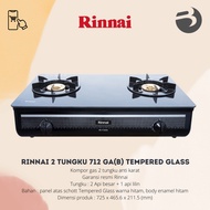 KOMPOR GAS RINNAI 2 TUNGKU 712 GA(B) / 712 GA(W) / 712 GA(OB)TEMPERED GLASS