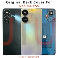 6.72" For Realme C55 back cover Plastic Replacement Rear Housing Battery Cover For Realme C55