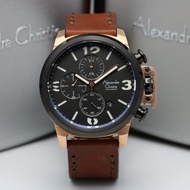 JAM TANGAN PRIA ALEXANDRE CHRISTIE AC 6280 AC6280 ROSEGOLD BROWN ORI