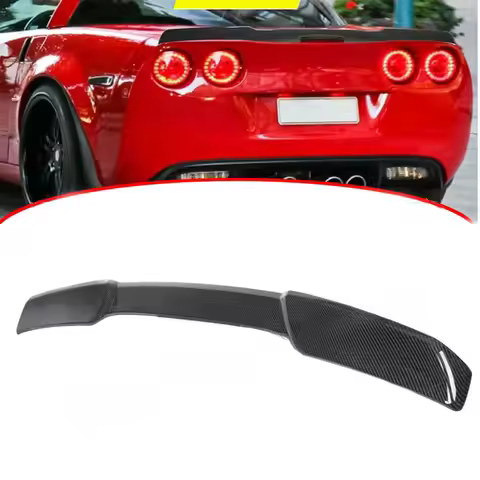 For 2005-2013 Corvette C6 ZR1 Wing Spoiler Extended Style ABS Plastic Rear Trunk Lid Carbon fiber pa