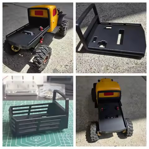 FMS 1/24 FCX24 Power Wagon RTR RC Crawler - Fair RC Rear bucket flatbed 3D Printed MT Roll cage fram