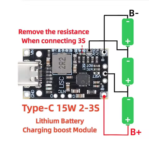 IP2326 Type-C USB 3.7V lithium battery 5V charging 2S 3S boost lithium battery charging module suppo