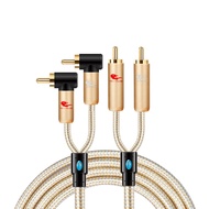 GOLLEY LION สายสัญญาณเสียง RCA 2RCA ถึง2 RCA ตัวผู้ไปยังตัวผู้สายสัญญาณเสียง RCA ชุบทอง1ม. 2ม. 3ม. 5