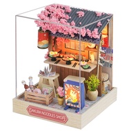 CUTEROOM DIY Doll House Miniature Furniture Wooden House Kit with Dust Cover & LED Light and Accesso