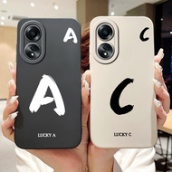 For OPPO A58 4G CPH2577 2025 Lucky Initial Letter Phone Casing Oppo A58 4G Lens Protective Soft Sili