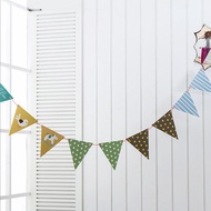 Korean Version Yellow Background Trojan Birthday Bunting Children Birthday Party Atmosphere Decorati