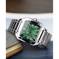 Seiko Mods Santos Santeiko Square Watch 38mm Green | Custom Automatic NH35
