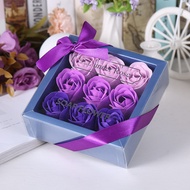 9 Rose Soap Flower Gift Box Event Practical Holiday Small Gifts Souvenirs Soap Simulation Flower IQ7