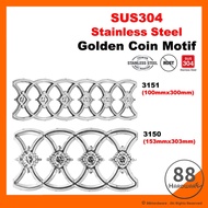 Stainless Steel Golden Coin Motif for pagar stainless steel / aluminium gate panel / gate accessories / bunga welding