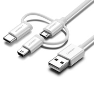 3-in-1 USB Cable Mini USB + Micro + TypeC Silver UGREEN 40769 40768 40767 40766 US185