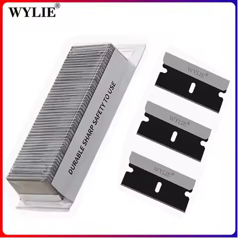 WYLIE WL-009 100Pcs Black Single Edge Blade Durable Sharp Razor For Phone Middle Frame Cover Rear Gl