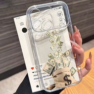 Crystal Clear Tpu Phone Case for IPhone 11 13 17 16 14 15 16 12 Pro Max XS MAX XR USD Pattern