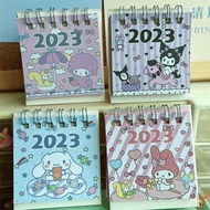 F |2023 Mini Desk Calendar Vertical Cute Kuromi Cinnamoroll Dog Small Calendar