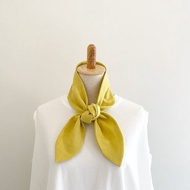 日本製萬用領巾髮帶 檸檬黃 素面純棉 涼感領巾 附保冷劑2個