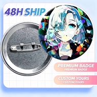 Custom Tinplate Holographic fragment badge DIY Pin Badge High Quality Custom Badge From Photo