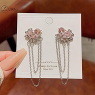 Big tassel pink stone earrings