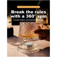 【Luxury Crystal Design】Premium Crystal Whiskey Glass - Rotating Whiskey Cup/Whiskey Glass/Bar Essent