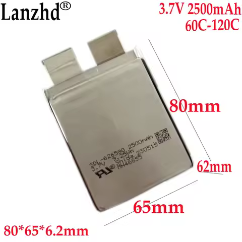3.7V 60C 120C Li Battery 2500mAh Battery For Starting Power Supply Automobile Igniter Battery 626580
