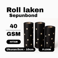 Spunbond Fabric Roll Cut 100m – Size 5cm to 10cm/ – Black Laken 40 GSM-BR