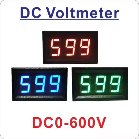 DC 0-10V 0-30V 0-100V 0-300V 0-600V Voltage Indicator 500V LED Digital Voltage Meter Voltmeter Panel