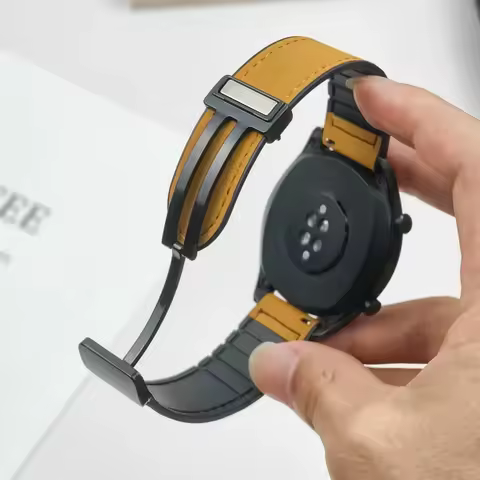 22mm 20mm Leather Silicone Strap For Huawei Watch GT6/GT5/GT4 46mm Wristband Correa for Huawei Watch