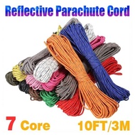 10ft 7Core 550lb Reflective Strand Parachute Cord Survival Lanyard Paracord