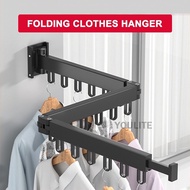 YOULITE Retractable Clothes Hanger Aluminum Drying Rack Folding Wall-mounted Laundry Storage Home Ho