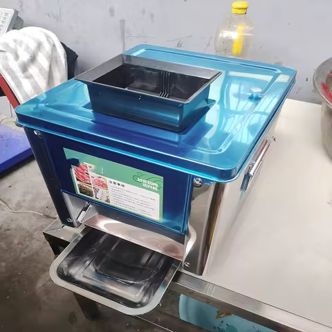 Household Fresh Meat Cube Cutter Machine Knife Butcher Meat Bowl Band Saw Chopper Slicer Cutting Mac
