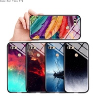 VIVO Y71 Y75 Y76 Y79 Y72 Y52 V7 Plus Y81 Y81i Y67 Y78 Plus 5G For Hard Casing Aurora Gradient Phone Case Glass Cover Shockproof Cases