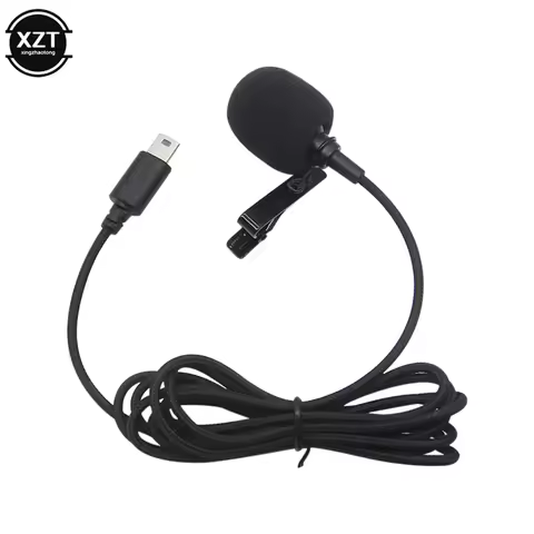 1.5m Mini USB Microphone Professional External Mic Stereo Microphone Outdoor Sports DV lavalier Clip