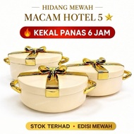 Luxury Golden Bow Food Warmer Set 3PCS I 304 Stainless Steel l Insulated Hot Pot l Kekal Panas 6 Jam