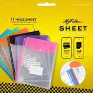 11 Holes Button Folder Sheet Protector String Folder Fit 2D 3D 4D File Document Holder Pocket File E